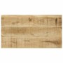 Set de 3 mesas apilables con borde natural madera maciza mango