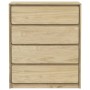 Cajonera SAUDA madera maciza de pino color roble 76,5x39x91 cm