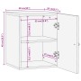 Armario de baño de pared madera maciza de acacia 38x33x48 cm