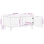 Mesa de centro de madera maciza de mango 80x50x40 cm