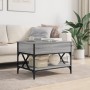 Mesa de centro madera ingeniería metal gris Sonoma 70x50x50 cm