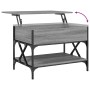 Mesa de centro madera ingeniería metal gris Sonoma 70x50x50 cm
