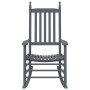 Mecedoras con asiento curvo 2 uds madera álamo maciza gris