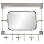 Soporte de equipaje con perchas y espejo de pared aluminio