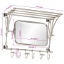 Soporte de equipaje con perchas y espejo de pared aluminio
