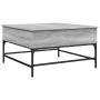 Mesa de centro madera ingeniería metal gris Sonoma 80x80x45 cm