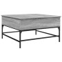 Mesa de centro madera ingeniería metal gris Sonoma 80x80x45 cm
