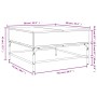 Mesa de centro madera ingeniería metal gris Sonoma 80x80x45 cm
