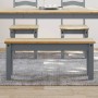 Banco de comedor Panama madera maciza de pino gris 105x30x45 cm