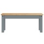 Banco de comedor Panama madera maciza de pino gris 105x30x45 cm