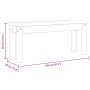 Banco de comedor Panama madera maciza de pino gris 105x30x45 cm