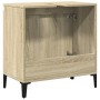 Armario de lavabo madera contrachapada roble Sonoma 58x33x60 cm