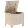 Caja de almacenaje con tapa RANA madera maciza pino 60x49x54 cm