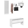 Set de muebles de recibidor 4 pzas madera de ingeniería blanco