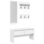 Set de muebles de recibidor 4 pzas madera de ingeniería blanco
