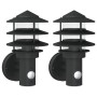 Apliques de exterior con sensor 2 uds acero inoxidable negro
