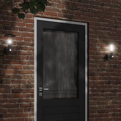 Aplique de exterior con sensor acero inoxidable negro