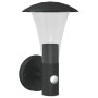 Aplique de exterior con sensor acero inoxidable negro