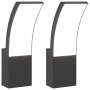 Lámparas de pared LED de exterior 2 uds aluminio fundido negro