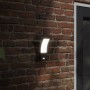 Lámparas de pared LED exterior con sensor 2 uds aluminio negro