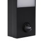 Lámparas de pared LED exterior con sensor 2 uds aluminio negro