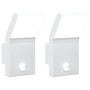 Lámparas de pared LED exterior con sensor 2 uds aluminio blanco