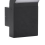 Lámpara de pared LED de exterior aluminio fundido negro