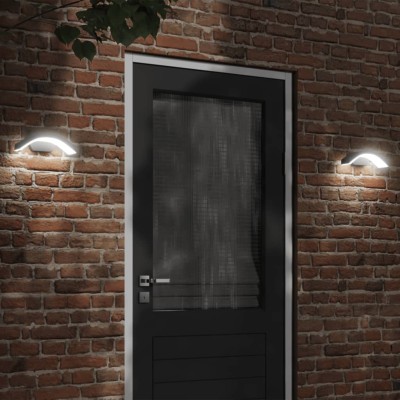 Lámparas de pared LED de exterior 2 uds aluminio fundido negro