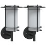 Apliques de exterior 2 unidades acero inoxidable negro