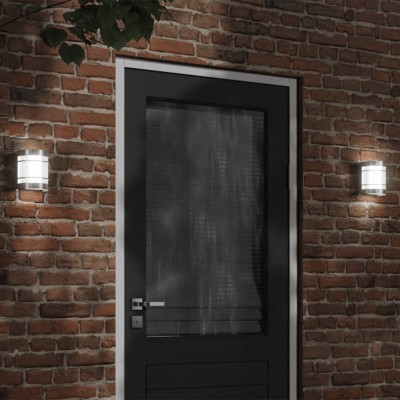 Apliques de exterior 2 unidades acero inoxidable plateado