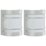 Apliques de exterior 2 unidades acero inoxidable plateado