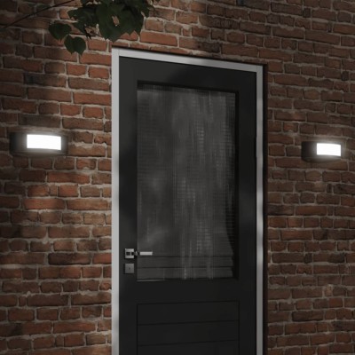 Apliques de exterior 2 unidades acero inoxidable negro