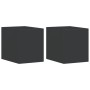 Lámparas de pared de exterior 2 uds aluminio fundido negro