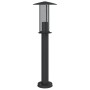 Lámpara de suelo de exterior acero inoxidable negro 60 cm