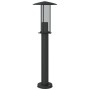 Lámpara de suelo de exterior acero inoxidable negro 60 cm