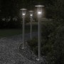 Lámpara de suelo de exterior acero inoxidable plateado 100 cm
