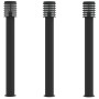 Lámparas de suelo exterior 3 uds acero inoxidable negro 110 cm
