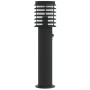 Lámparas de suelo exterior con sensor 3 uds acero negro 60 cm