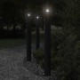 Lámparas de suelo exterior con sensor 3 uds acero negro 110 cm