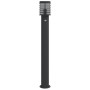 Lámparas de suelo exterior con sensor 3 uds acero negro 110 cm