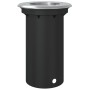 Foco de suelo exterior redondo aluminio negro 10,5x10,5 cm