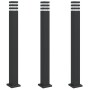 Lámparas de suelo de exterior 3 unidades aluminio negro 110 cm