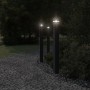 Lámparas de suelo de exterior 3 unidades aluminio negro 110 cm