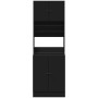 Mueble de cocina madera de ingeniería negro 60x50x180 cm