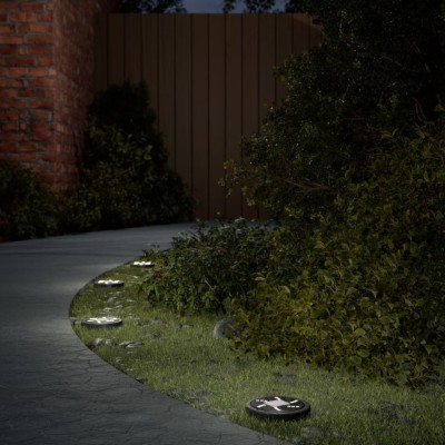 Luces solares suelo jardín con pico tierra blanco cálido 12 uds