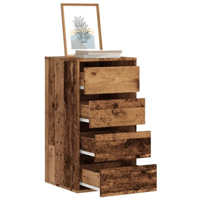 Cómoda de esquina madera de ingeniería envejecida 40x41x76 cm