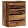 Cajonera de esquina madera de ingeniería envejecido 60x41x76 cm