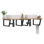 Estante de lavabo de pared acero y madera maciza de acacia
