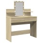 Tocador con LED color roble Sonoma 100x40x130 cm