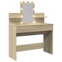 Tocador con LED color roble Sonoma 100x40x130 cm